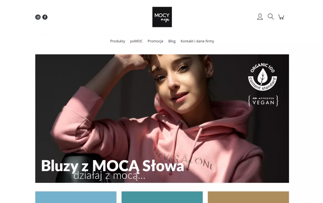 Zrzut ekranu strony Sklep chrześcijański - MOCY moja