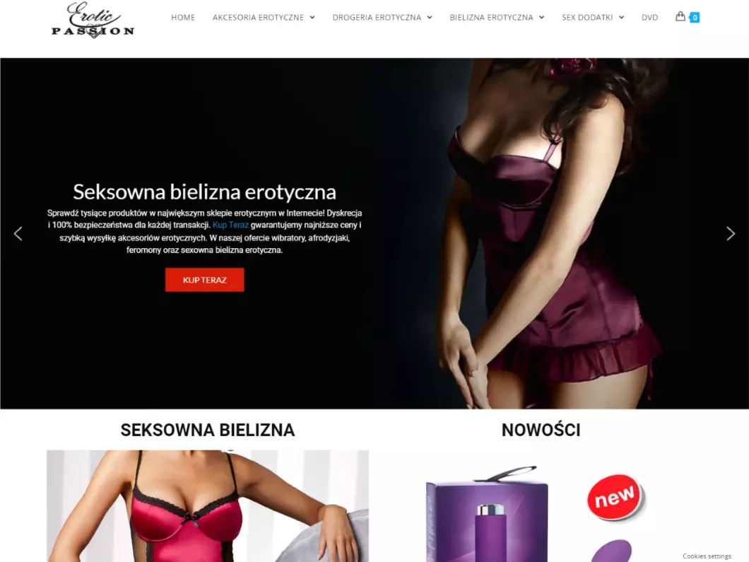 Zrzut ekranu strony Erotic Passion