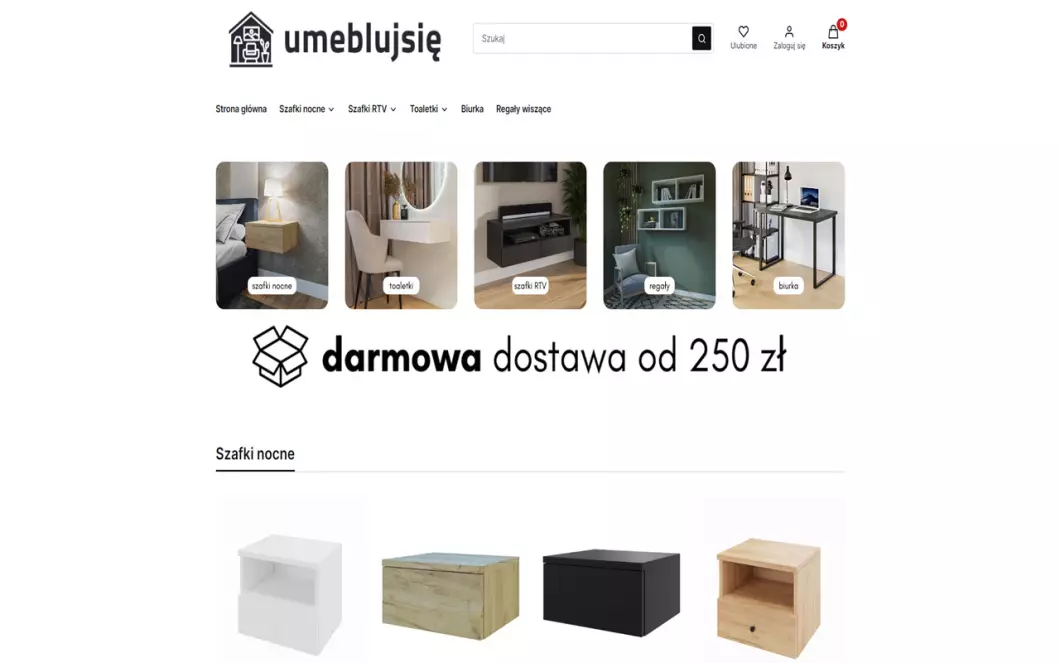 Zrzut ekranu strony umebluj się