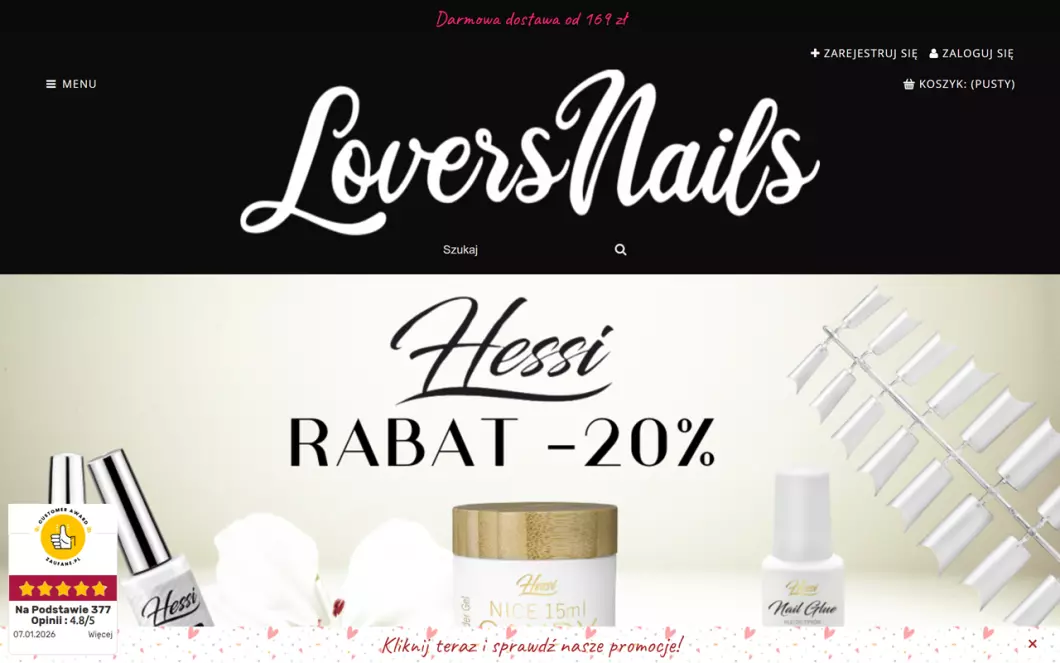 Zrzut ekranu strony LoversNails
