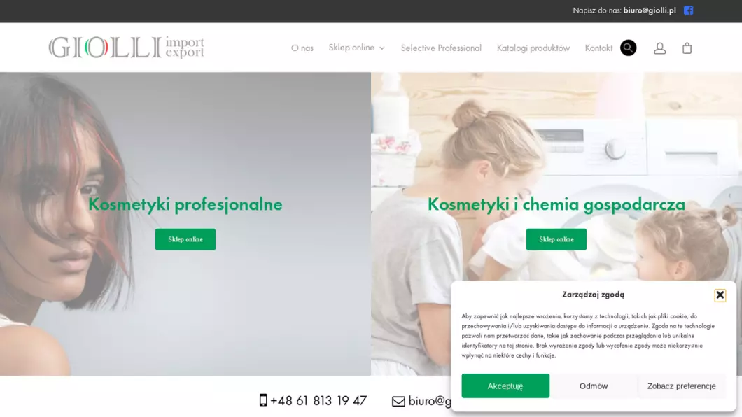 Zrzut ekranu strony Giolli  - włoska chemia gospodarcza