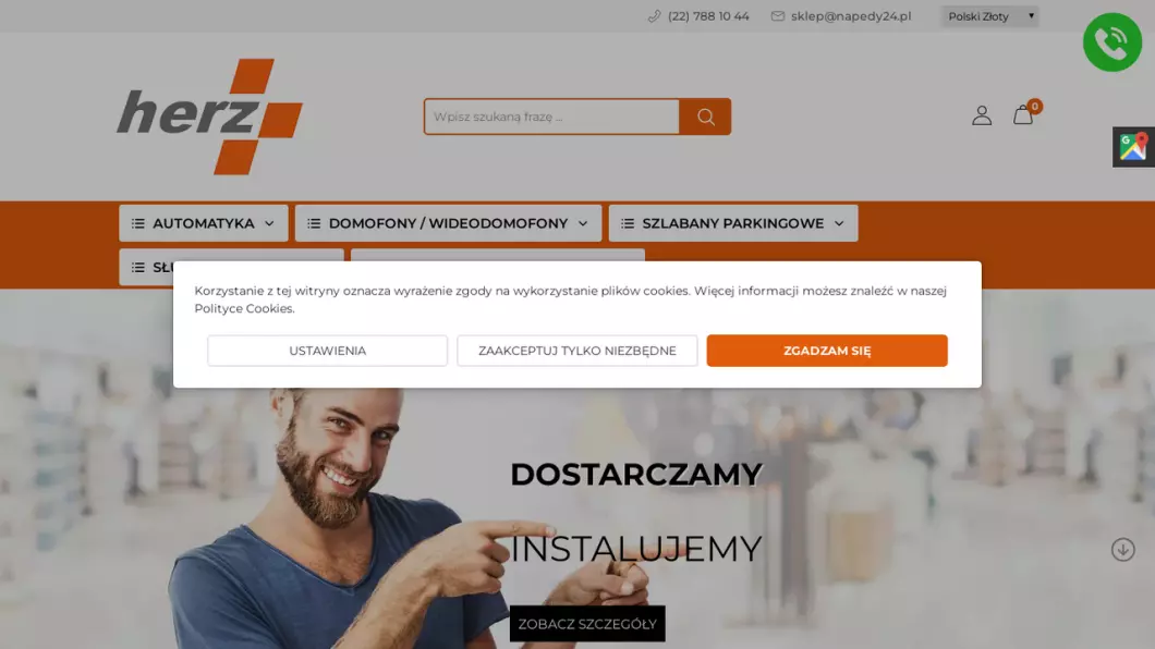 Zrzut ekranu strony Wideodomofony Vidos-Sklep