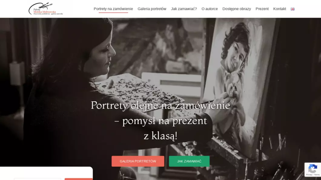 Zrzut ekranu strony Monika Malinowska PALETA - portrety na zamówienie