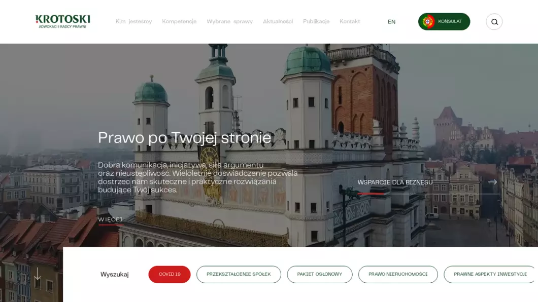 Zrzut ekranu strony Adwokat Poznań - Kancelaria Krotoski Adwokaci