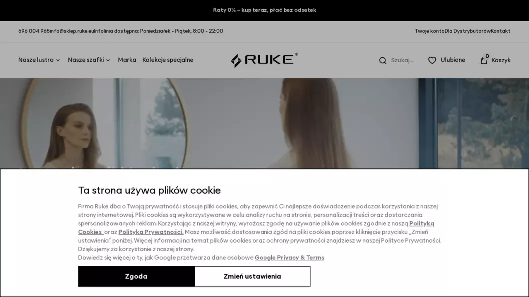 Zrzut ekranu strony Sklep Ruke