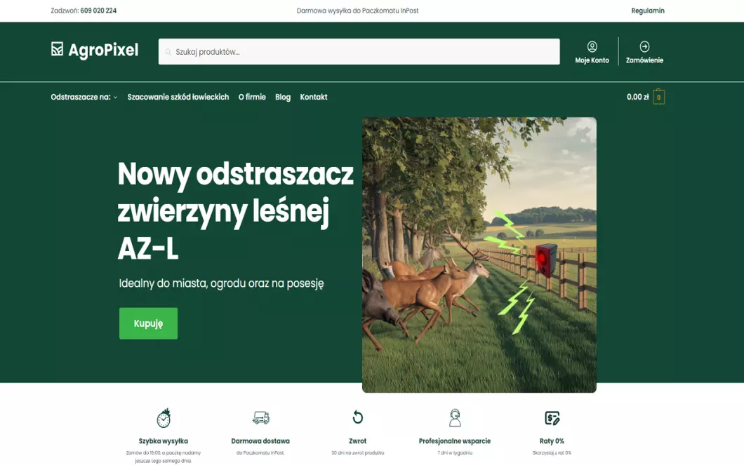 Zrzut ekranu strony AgroPixel